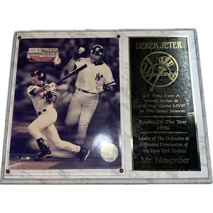 Derek Jeter‎ Gray Plaque New York Yankees Mr November 1996 Rookie of the Year